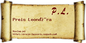 Preis Leonóra névjegykártya